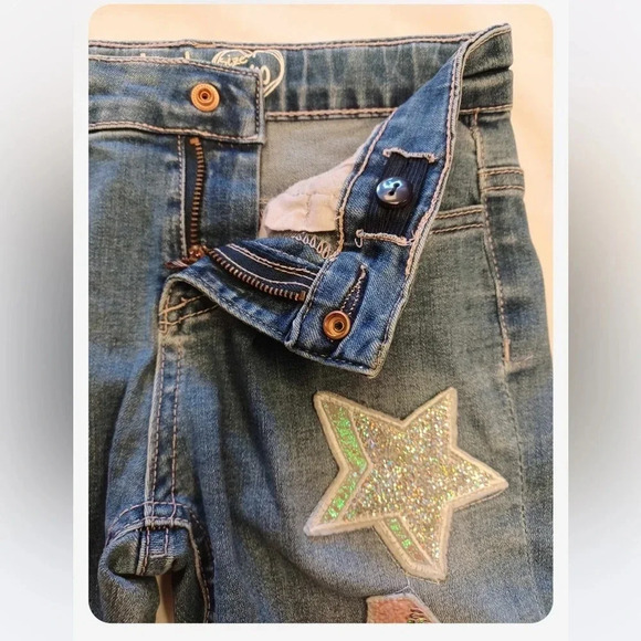 Desigual Emboidered Stars Sequins Skinny Jeans Size 9/10 - Picture 8 of 11
